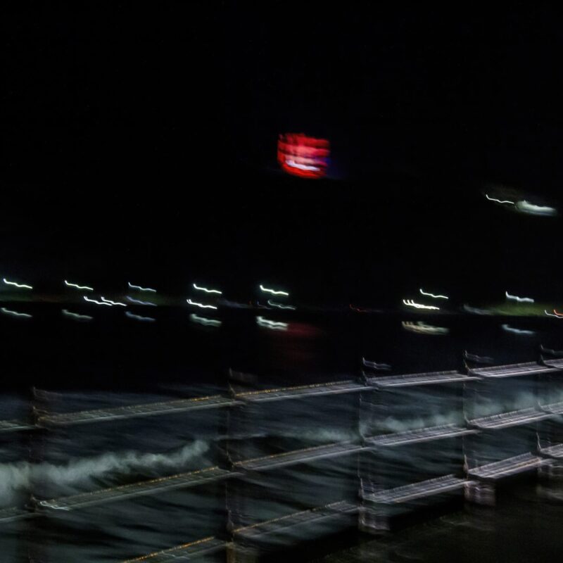 Eskdale Young Creatives photography of blurred image at night with red light
