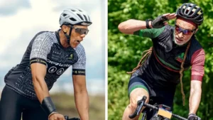 Adisa and Paul cycling 